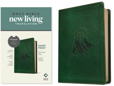 NLT Personal Size Giant Print Bible, Filament Enabled (Leatherlike, Evergreen Mountain, Red Letter) on Sale