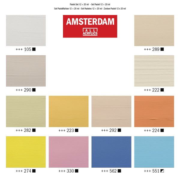 Akryylivärilajitelma 12x20 ml pastels Talens Amsterdam Online