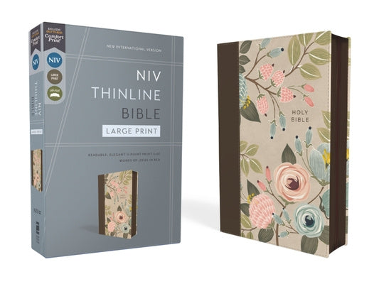 Niv, Thinline Bible, Large Print, Leathersoft, Floral, Zippered, Red Letter, Comfort Print Cheap