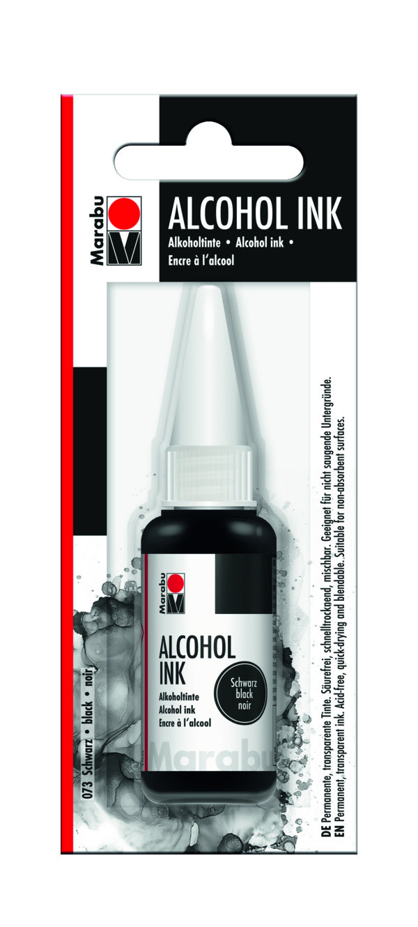 Alkoholimuste 20ml musta, Marabu Alcohol ink 073 black Online Hot Sale