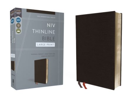 NIV, Thinline Bible, Large Print, Bonded Leather, Black, Red Letter Edition Online Sale